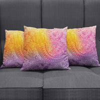 Hawaiian Turtles and Leis Pillow Cover Tribal Kakau Pattern Magical Rainbow Sky LT03 - Polynesian Pride
