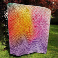 Hawaiian Turtles and Leis Quilt Tribal Kakau Pattern Magical Rainbow Sky LT03 - Polynesian Pride