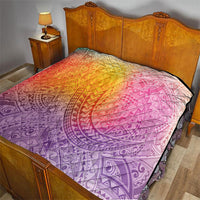 Hawaiian Turtles and Leis Quilt Tribal Kakau Pattern Magical Rainbow Sky LT03 - Polynesian Pride