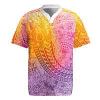 Hawaiian Turtles and Leis Rugby Jersey Tribal Kakau Pattern Magical Rainbow Sky LT03 Multicolor - Polynesian Pride