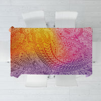Hawaiian Turtles and Leis Tablecloth Tribal Kakau Pattern Magical Rainbow Sky LT03 Multicolor - Polynesian Pride
