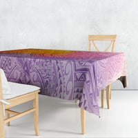 Hawaiian Turtles and Leis Tablecloth Tribal Kakau Pattern Magical Rainbow Sky LT03 - Polynesian Pride