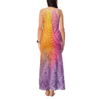 Hawaiian Turtles and Leis Tank Maxi Dress Tribal Kakau Pattern Magical Rainbow Sky LT03 - Polynesian Pride