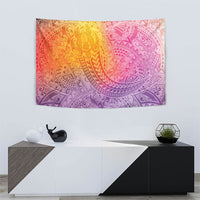 Hawaiian Turtles and Leis Tapestry Tribal Kakau Pattern Magical Rainbow Sky LT03 - Polynesian Pride