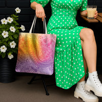 Hawaiian Turtles and Leis Tote Bag Tribal Kakau Pattern Magical Rainbow Sky LT03 - Polynesian Pride
