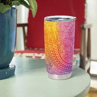 Hawaiian Turtles and Leis Tumbler Cup Tribal Kakau Pattern Magical Rainbow Sky LT03 - Polynesian Pride