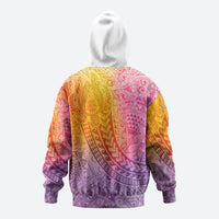 Hawaiian Turtles and Leis Zip Hoodie Tribal Kakau Pattern Magical Rainbow Sky LT03 - Polynesian Pride