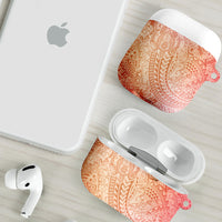 Hawaiian Turtles and Leis AirPods Case Tribal Kakau Pattern Peach Fuzz Color LT03 - Polynesian Pride