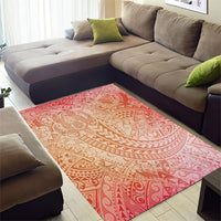 Hawaiian Turtles and Leis Area Rug Tribal Kakau Pattern Peach Fuzz Color LT03 - Polynesian Pride