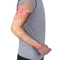 Hawaiian Turtles and Leis Arm Sleeves Tribal Kakau Pattern Peach Fuzz Color LT03 - Polynesian Pride