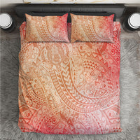 Hawaiian Turtles and Leis Bedding Set Tribal Kakau Pattern Peach Fuzz Color LT03 Peach Fuzz - Polynesian Pride
