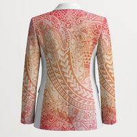 Hawaiian Turtles and Leis Blazer Tribal Kakau Pattern Peach Fuzz Color LT03 - Polynesian Pride