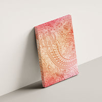 Hawaiian Turtles and Leis Canvas Wall Art Tribal Kakau Pattern Peach Fuzz Color LT03 - Polynesian Pride