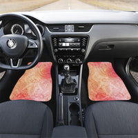 Hawaiian Turtles and Leis Car Mats Tribal Kakau Pattern Peach Fuzz Color LT03 Set 2pcs - Front Peach Fuzz - Polynesian Pride