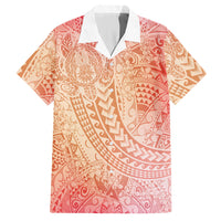 Hawaiian Turtles and Leis Hawaiian Shirt Tribal Kakau Pattern Peach Fuzz Color LT03 Peach Fuzz - Polynesian Pride