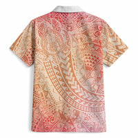 Hawaiian Turtles and Leis Hawaiian Shirt Tribal Kakau Pattern Peach Fuzz Color LT03 - Polynesian Pride