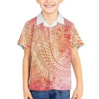 Hawaiian Turtles and Leis Hawaiian Shirt Tribal Kakau Pattern Peach Fuzz Color LT03 - Polynesian Pride