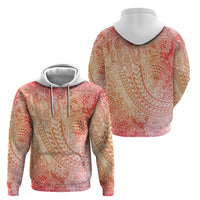 Hawaiian Turtles and Leis Hoodie Tribal Kakau Pattern Peach Fuzz Color LT03 - Polynesian Pride