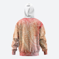 Hawaiian Turtles and Leis Hoodie Tribal Kakau Pattern Peach Fuzz Color LT03 - Polynesian Pride