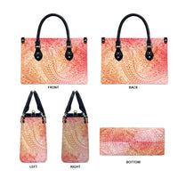 Hawaiian Turtles and Leis Leather Bag Tribal Kakau Pattern Peach Fuzz Color LT03 - Polynesian Pride