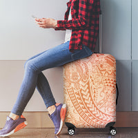 Hawaiian Turtles and Leis Luggage Cover Tribal Kakau Pattern Peach Fuzz Color LT03 - Polynesian Pride