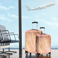 Hawaiian Turtles and Leis Luggage Cover Tribal Kakau Pattern Peach Fuzz Color LT03 - Polynesian Pride
