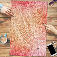 Hawaiian Turtles and Leis Puzzle Tribal Kakau Pattern Peach Fuzz Color LT03 Peach Fuzz - Polynesian Pride