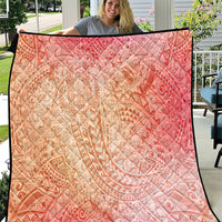 Hawaiian Turtles and Leis Quilt Tribal Kakau Pattern Peach Fuzz Color LT03 Peach Fuzz - Polynesian Pride