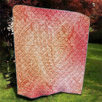 Hawaiian Turtles and Leis Quilt Tribal Kakau Pattern Peach Fuzz Color LT03 - Polynesian Pride