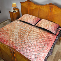 Hawaiian Turtles and Leis Quilt Bed Set Tribal Kakau Pattern Peach Fuzz Color LT03 - Polynesian Pride