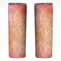Hawaiian Turtles and Leis Skinny Tumbler Tribal Kakau Pattern Peach Fuzz Color LT03 Peach Fuzz - Polynesian Pride