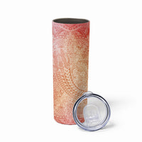 Hawaiian Turtles and Leis Skinny Tumbler Tribal Kakau Pattern Peach Fuzz Color LT03 - Polynesian Pride