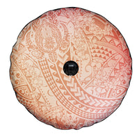 Hawaiian Turtles and Leis Spare Tire Cover Tribal Kakau Pattern Peach Fuzz Color LT03 - Polynesian Pride