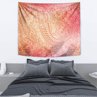 Hawaiian Turtles and Leis Tapestry Tribal Kakau Pattern Peach Fuzz Color LT03 - Polynesian Pride