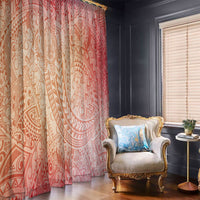 Hawaiian Turtles and Leis Window Curtain Tribal Kakau Pattern Peach Fuzz Color LT03 - Polynesian Pride