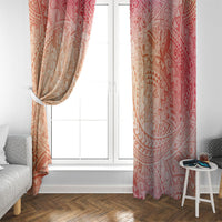 Hawaiian Turtles and Leis Window Curtain Tribal Kakau Pattern Peach Fuzz Color LT03 - Polynesian Pride