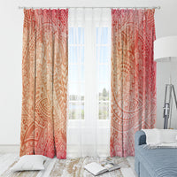 Hawaiian Turtles and Leis Window Curtain Tribal Kakau Pattern Peach Fuzz Color LT03 - Polynesian Pride