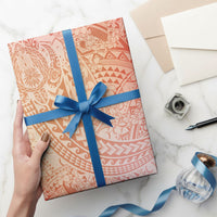 Hawaiian Turtles and Leis Wrapping Paper Tribal Kakau Pattern Peach Fuzz Color LT03 - Polynesian Pride