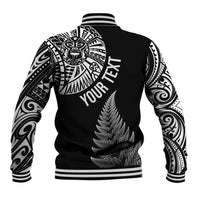 Personalised New Zealand Maori Art Tattoo and Silver Fern Baseball Jacket