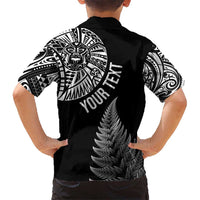 Personalised New Zealand Maori Art Tattoo and Silver Fern Kid Hawaiian Shirt