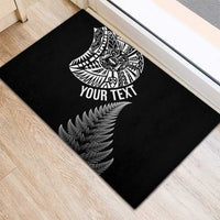 Personalised New Zealand Maori Art Tattoo and Silver Fern Rubber Doormat