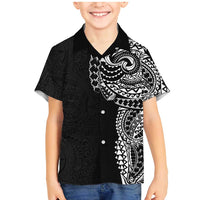 Polynesian Art Traditional Tattoo Pattern Family Matching Mermaid Dress and Hawaiian Shirt