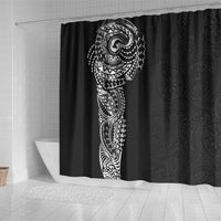 Polynesian Art Traditional Tattoo Pattern Shower Curtain