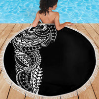 Polynesian Art Traditional Tattoo Beach Blanket Simple Style