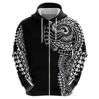 Polynesian Art Traditional Tattoo Zip Hoodie Simple Style