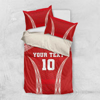 Custom Tonga Pacific Rugby 2024 Bedding Set Ngatu Tribal Pattern