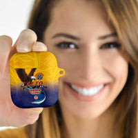 American Samoa Fautasi AirPods Case Bald Eage and Sailfish with Kakau Motifs - Polynesian Pride