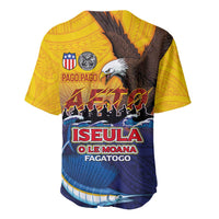American Samoa Fautasi Baseball Jersey Bald Eage and Sailfish with Kakau Motifs - Polynesian Pride