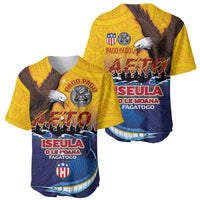 American Samoa Fautasi Baseball Jersey Bald Eage and Sailfish with Kakau Motifs - Polynesian Pride