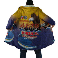 American Samoa Fautasi Cloak Bald Eage and Sailfish with Kakau Motifs LT03 - Polynesian Pride